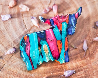 Heathergems Highland Coo Silver Plated Brooch | Handcrafted Scottish Brooch | Made In Scotland