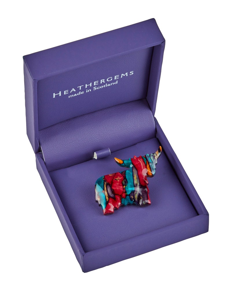 Heathergems Highland Coo verzilverde broche | Handgemaakte Schotse broche | Gemaakt in Schotland afbeelding 3