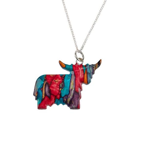 Heathergems Highland Coo Sterling Silver Pendant | Highland Cow | Handcrafted Jewellery | Made In Scotland