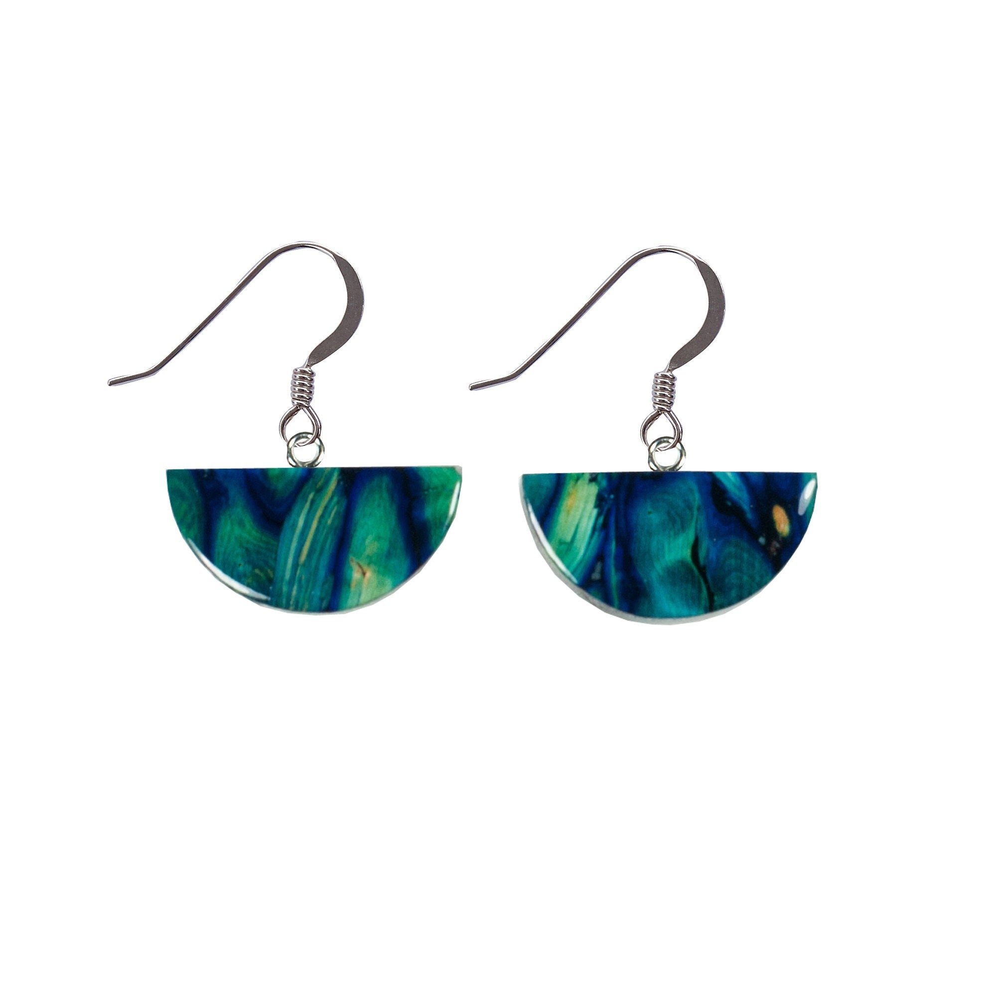 Heathergems スターリングシルバー ハーフサークルイヤリング 