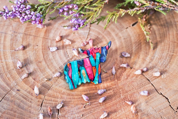 Heathergems Highland Coo Silver Plated Brooch | Handcrafted Scottish Brooch | Made In Scotland