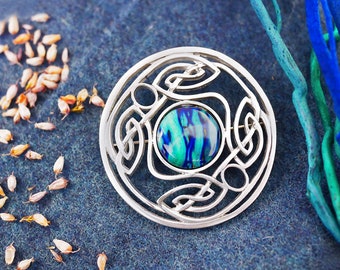 Broszka Heathergems Pewter Celtic Weave | Ręcznie robiona szkocka broszka | Wyprodukowano w Szkocji