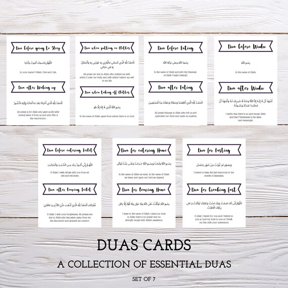 Islamic Dua Cards Dua Print Islamic Wall Art Islamic Etsy