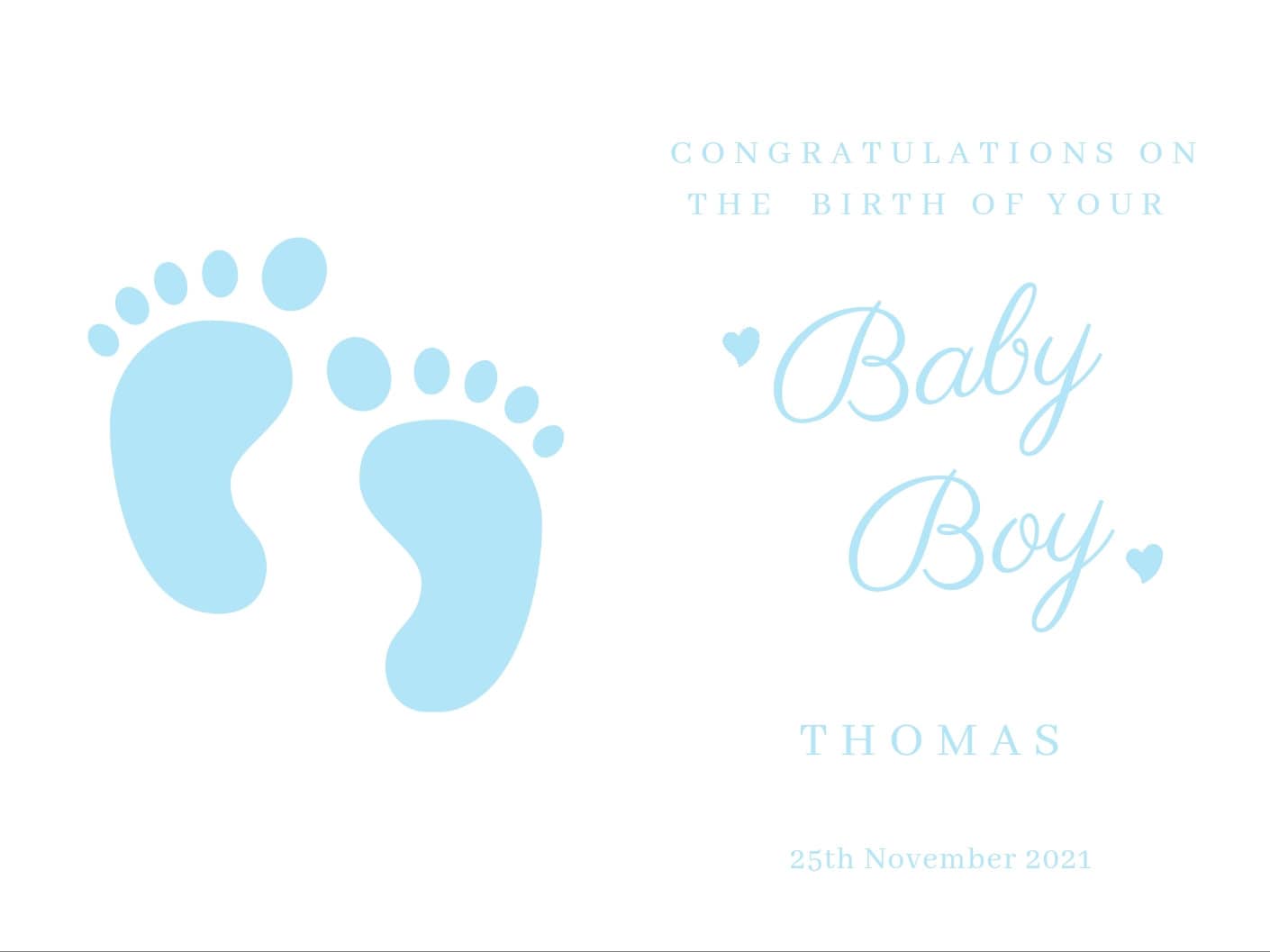 Personalised Baby Boy Card New Baby Boy Card Baby Card Baby Boy