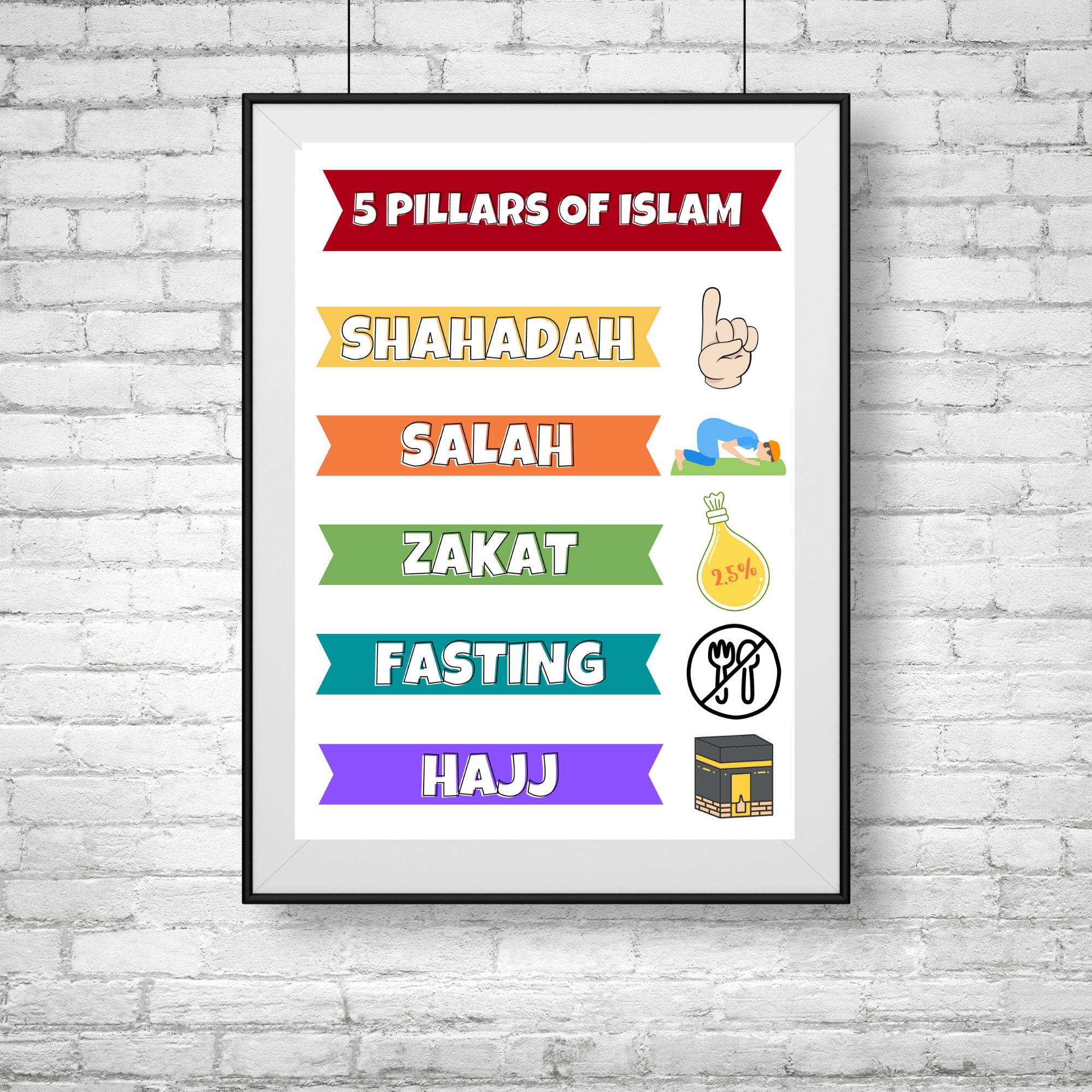 5 Pillars of Islam Print Islamic Kids Printables Islamic Print Islamic