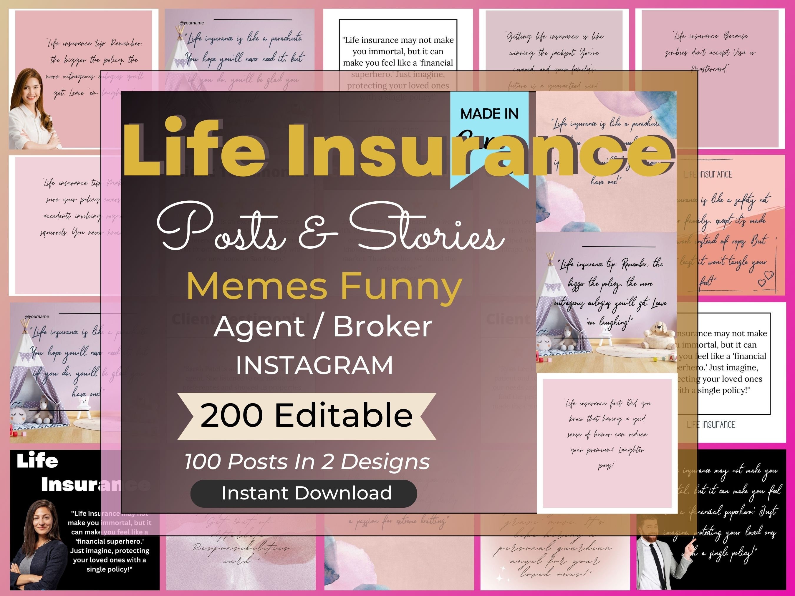 200 Life Insurance Memes Funny Social Media Post & Stories Instagram