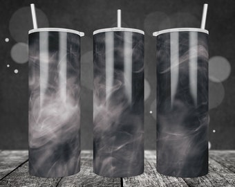 Fog Smoke Tumbler Png, Black Smoke Background Tumbler 20oz Skinny Tumbler Sublimation Full Wrap Designs Swirly, Hazy Smokey Pattern Template