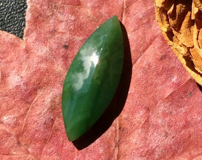 Jade Natural Beads Canadian Nephrite Green Jade 24*9.5*4 mm #836