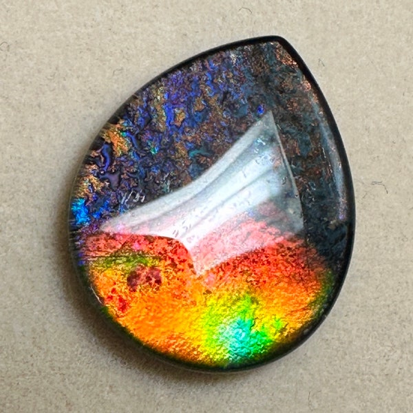 Canadian Ammolite Ammonite Triplet 18X6 mm #3012-4