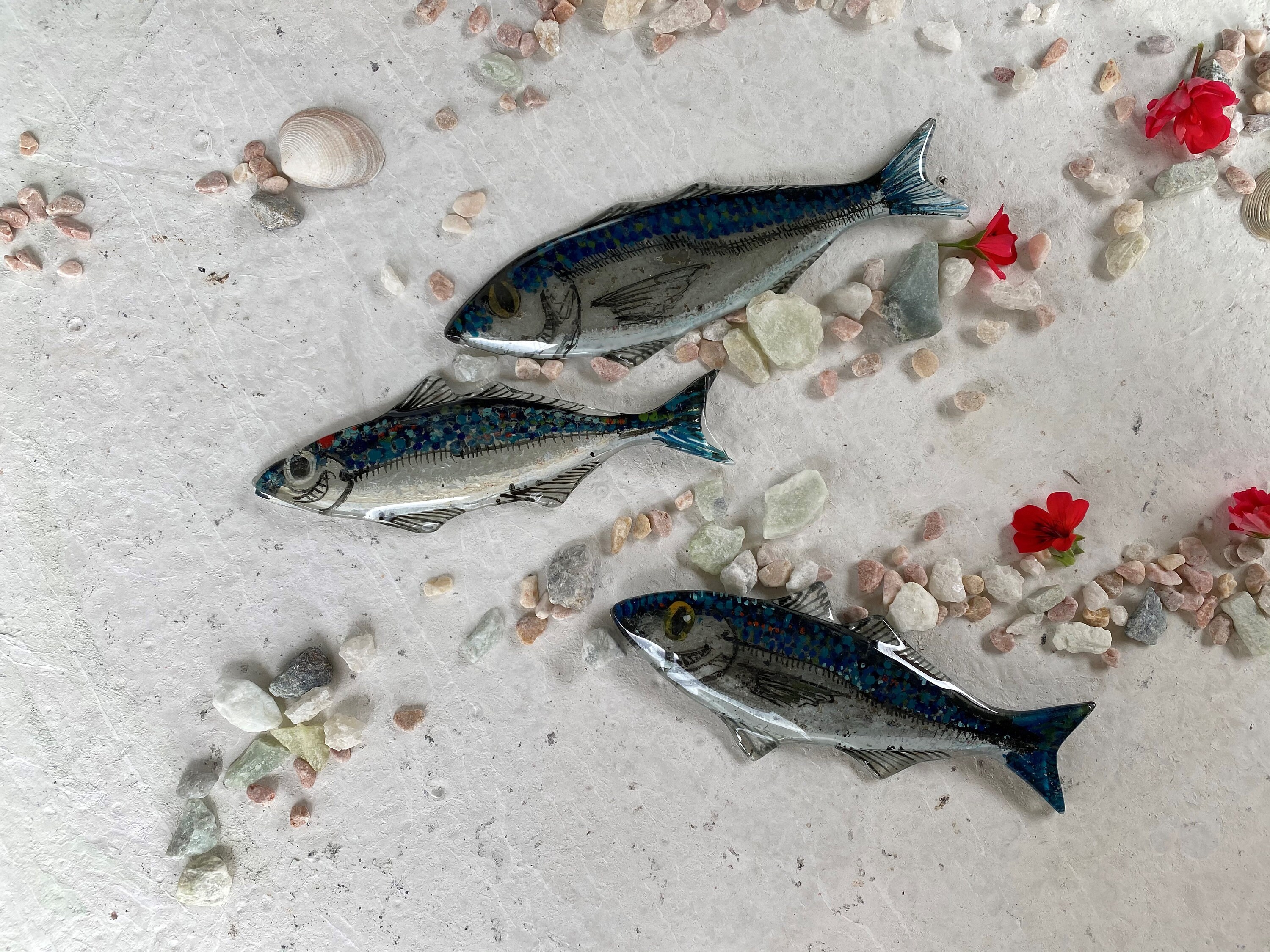 Glass fish ocean wall art unique gift wall hanging hand Etsy