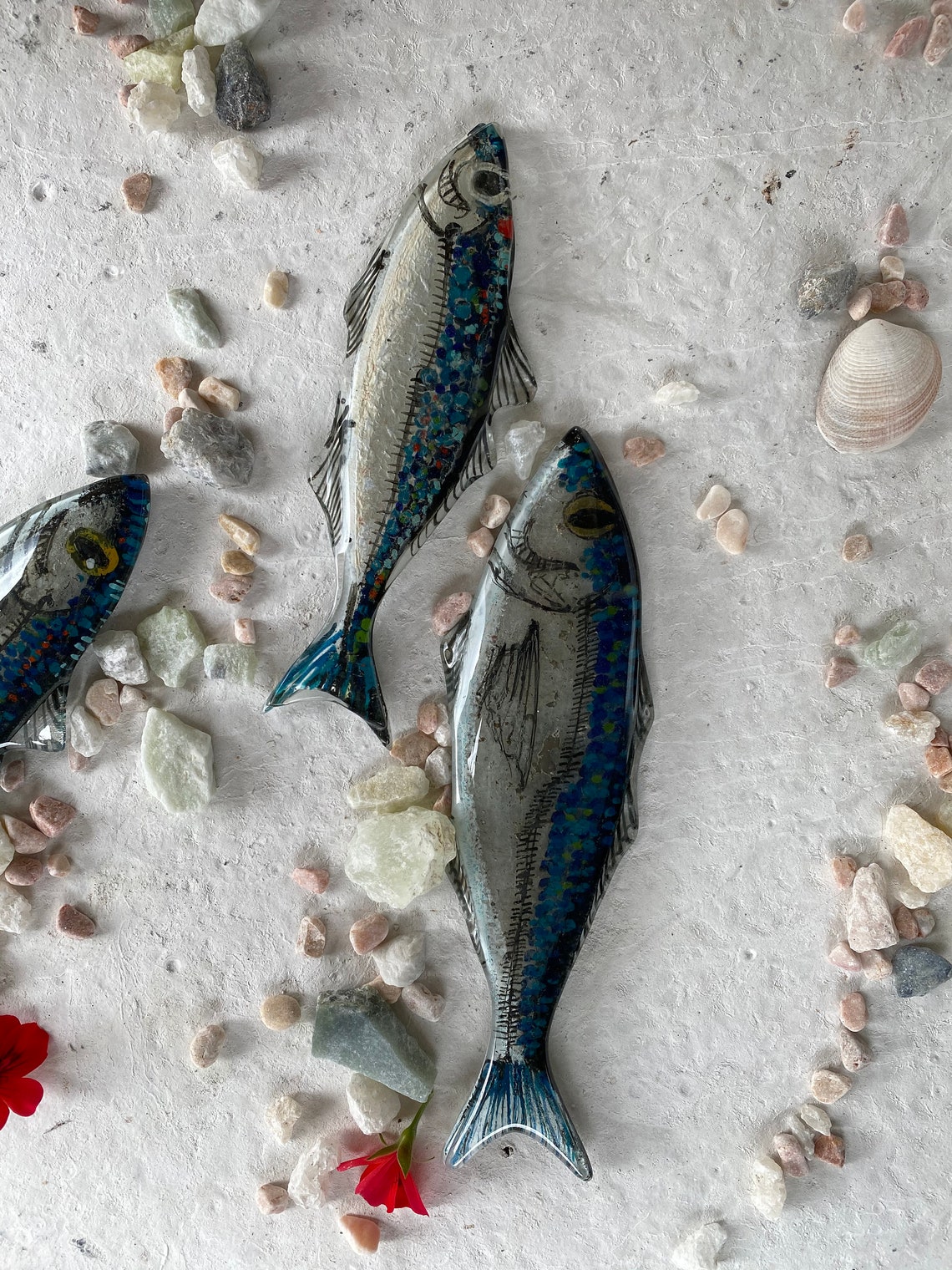 Glass fish ocean wall art unique gift wall hanging hand Etsy