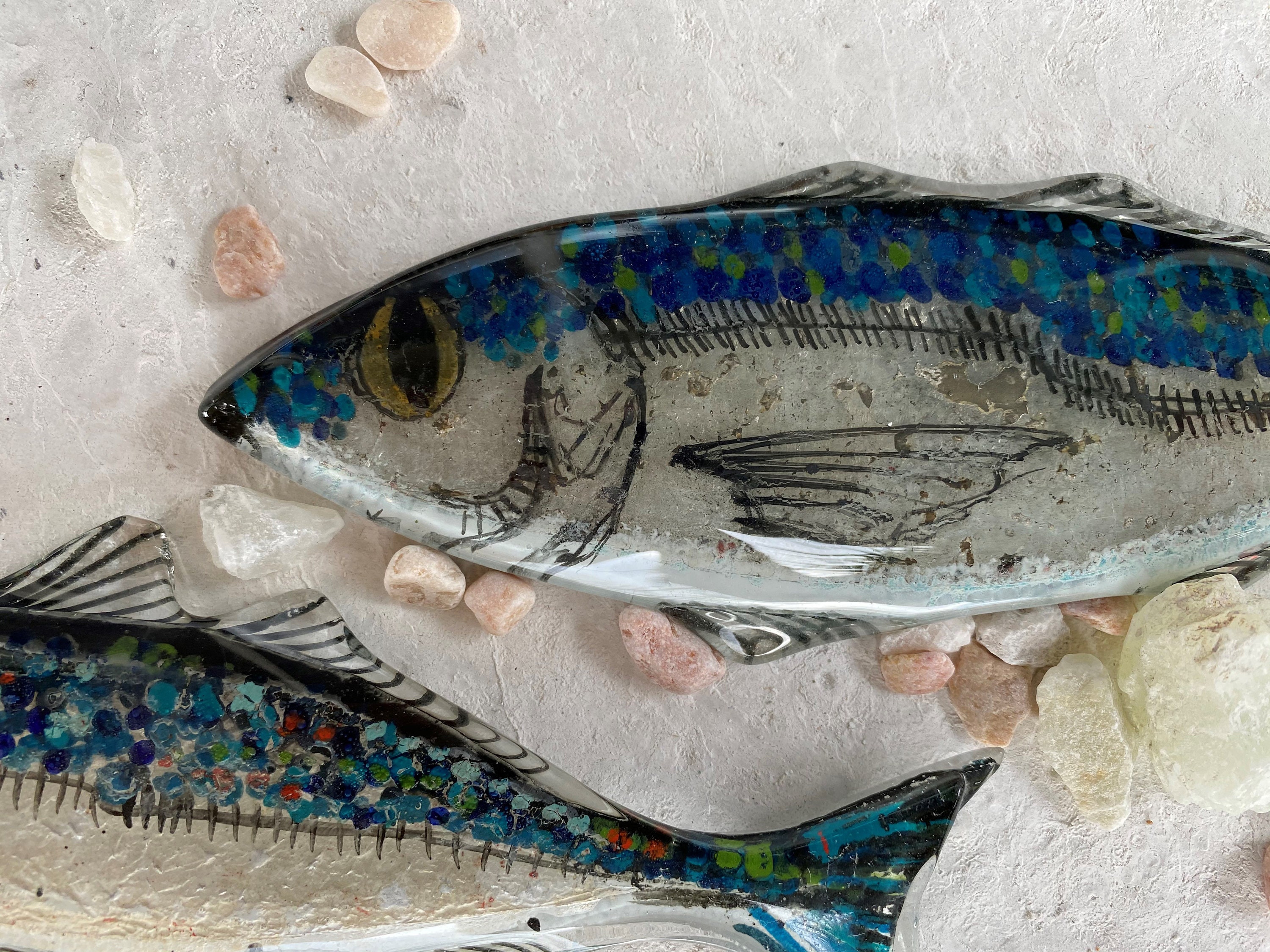 Glass fish ocean wall art unique gift wall hanging hand Etsy