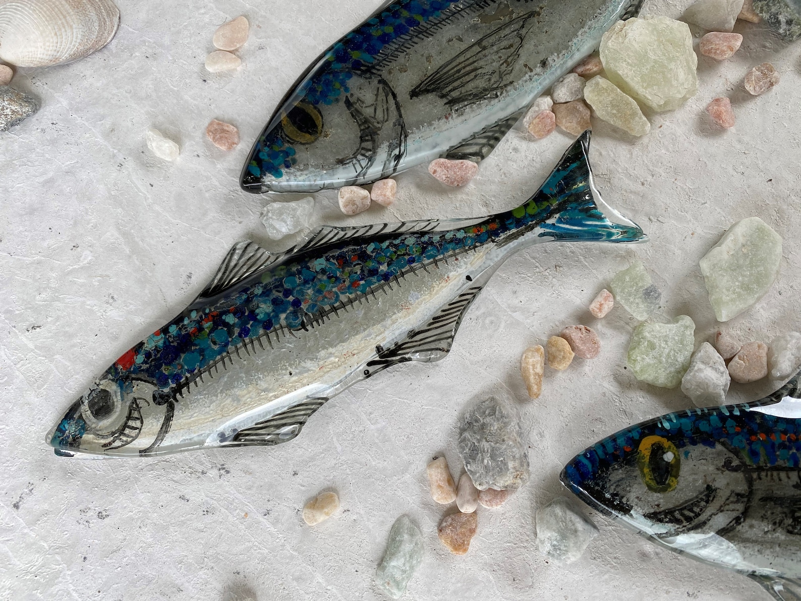 Glass fish ocean wall art unique gift wall hanging hand Etsy