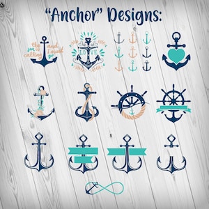 Anchor SVG Combo Pack - anchor cutting files, anchor clipart, anchor graphics - instant download