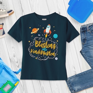 First Day of Kindergarten Shirt, &quot;Blasting into Kindergarten&quot;, kindergarten shirt boy, kindergarten outfit
