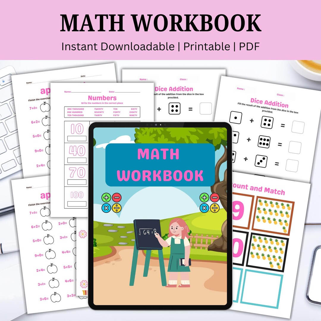 Kids Math Workbook Printable | Fun Learning Worksheets for Counting ...