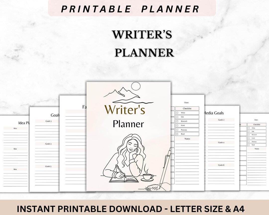 30-page Writing Planner Kit: Printable Book Tracker & Character ...