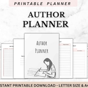 Author Planner Weekly Author Planner Author Planner Printable Book Writing Planner Self Publishing Workbook Writing Journal Template PDF