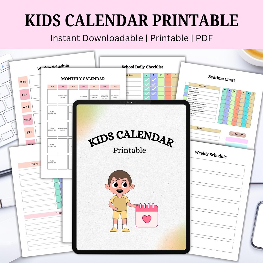 Kids Calendar Printable | Fun Educational Calendar for Children | Daily ...