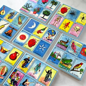 Themed Loteria 4-Coaster Set | Ceramic Coaster | Set 4 Coasters | Mexican Loteria | Housewarming Gift | Square Coasters | Unique Gift Decor