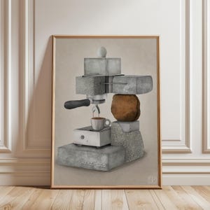 Máquina de café expreso La Marzocco, Café, Moda, Impresión de pared, Decoración, Estética de la moda, Impresión artística, Ilustración de moda