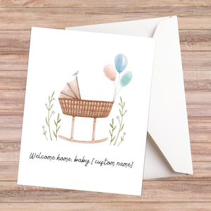 Babywenskaart, gefeliciteerd nieuwe baby, schattige babyshowerkaart, welkom kleintje, groet nieuwe ouders, schattige babykaart