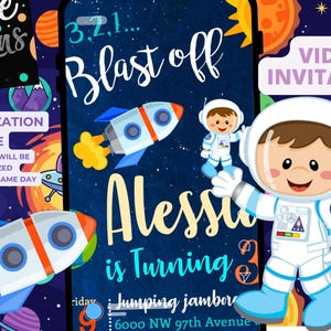 Space Astronaut Birthday Party Animated Video Invitation | Personalized Same Day image 8