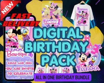 Minnie bowtique Geburtstagspaket | Alles in einem Bundle