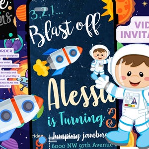 Space Astronaut Birthday Party Animated Video Invitation | Personalized Same Day image 10