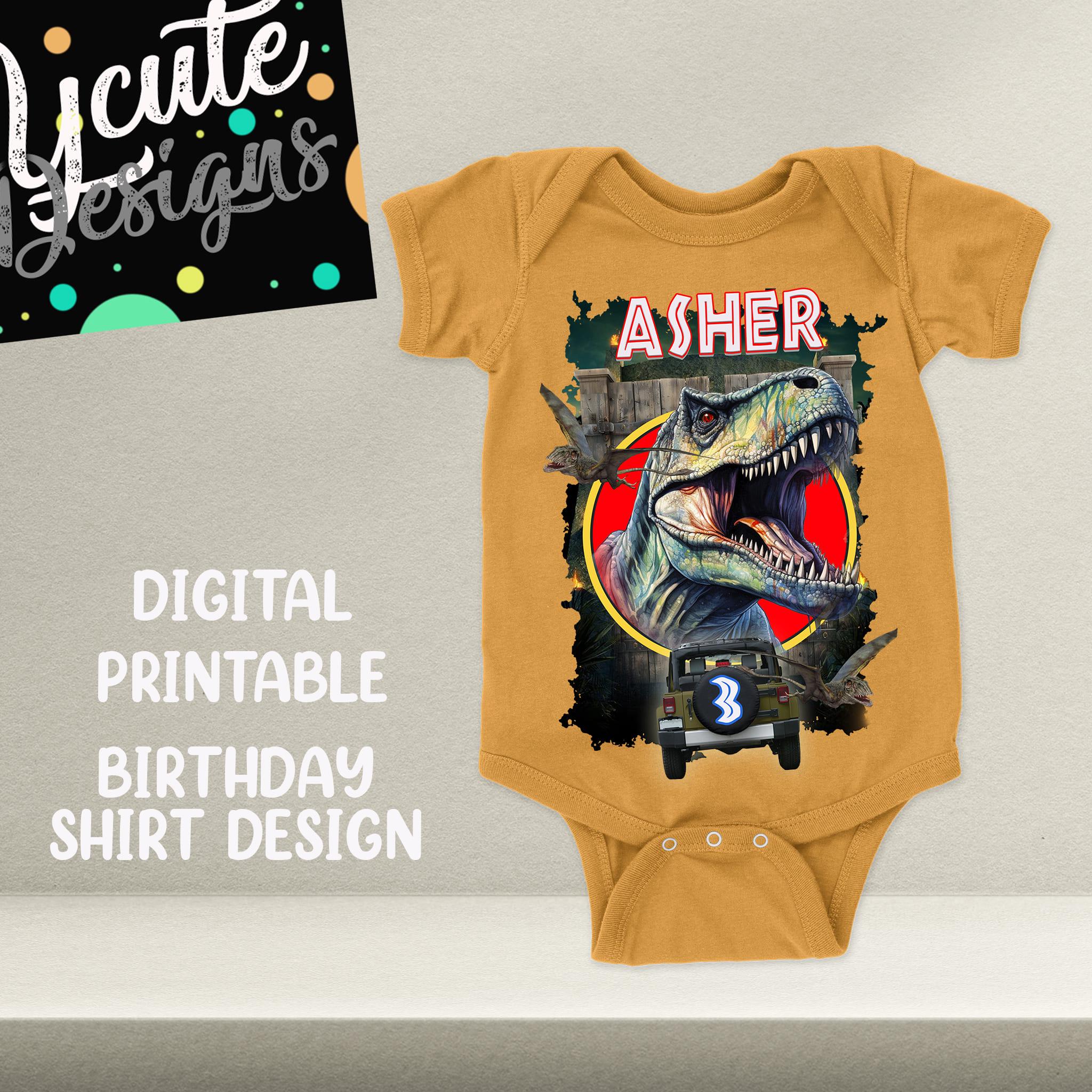 Dino Birthday Party Digital Printable Shirt Design, T-shirt Design for ...