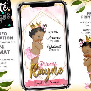Royal Princess Baby Shower Invitation, Girl Baby Shower Invitation, Can Be Used For Birthday Invitation