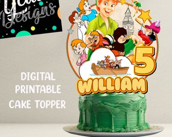 Peter Pan Birthday Cake Topper Digital Design | Lost Boys | Onederland | Neverland | Centerpiece