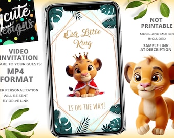 Lion King Baby Shower Animated Video Invitation | Hakuna Matata Simba Digital Invite | Perfect for Birthdays too | Personalized Same Day