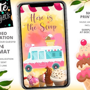 Ice Cream Birthday Invitation, Summer Party, Ice Cream Pool Party