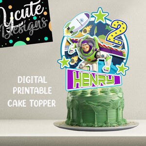 Buzz Lightyear Digital Printable Cake Topper, Birthday Party Centerpiece  For Table Decor, Boy Topper, Toy Story Birthday Cake Topper