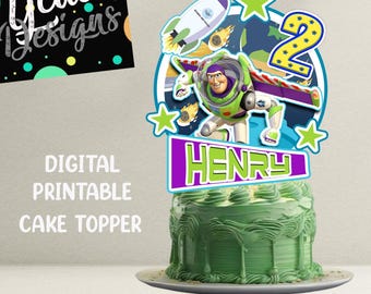 Digitaal ontwerp Buzz Lightyear-taarttopper | Toy Story-verjaardagsfeestdecor (digitale download)