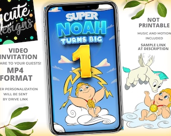 Little Hercules Superhero Birthday Party Video Invitation | Perfect for Baby Shower too ! | Personalized Same Day