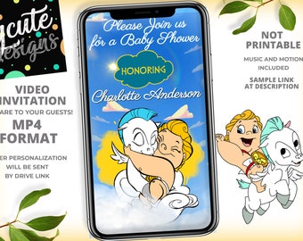 Little Hercules Baby Shower Animated Video Invitation | Personalized Same Day