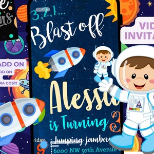 Space Astronaut Birthday Party Animated Video Invitation | Personalized Same Day image 6