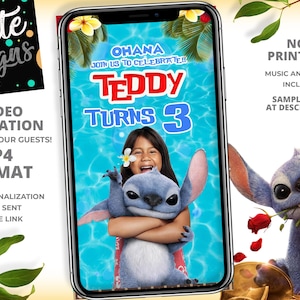Lilo & Stitch 2025 Birthday PartyInvitation, Animated Invitation, Birthday Party, Lilo n Stich 2025