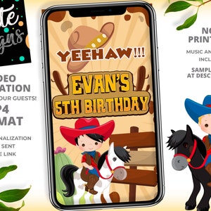 Invito video per festa di compleanno da cowboy, invito animato video, festa da cowboy, invito video per festa da selvaggio West, cavallo