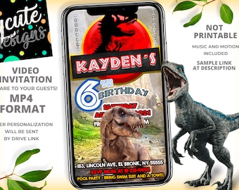 Dinosaur Birthday Party Animated Video Invitation