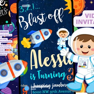 Space Astronaut Birthday Party Animated Video Invitation | Personalized Same Day image 9