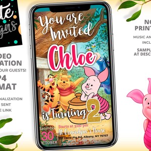Little Piglet Birthday Party Video Invitation, Video Invitation, Little Piglet Birthday Party Video Invitation, Winnie Pooh Friends Party