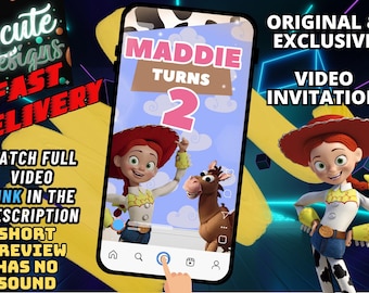 Toy Story Jessie Cowgirl Birthday Party Animated Video Invitation