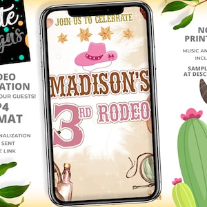 Rodeo Girl Birthday Invitation, Animated Invitation, Rodeo Birthday Invitation