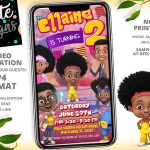 Motown Magic Girl Birthday Invitation, Motown Party, Kids Motown Birthday Party Invitation . See FULL DEMO links at details