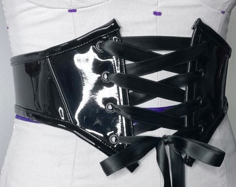 Black Vinyl Corset Belt mini