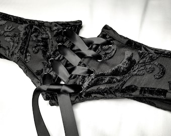 Velvet Damask Mini Corset Belt