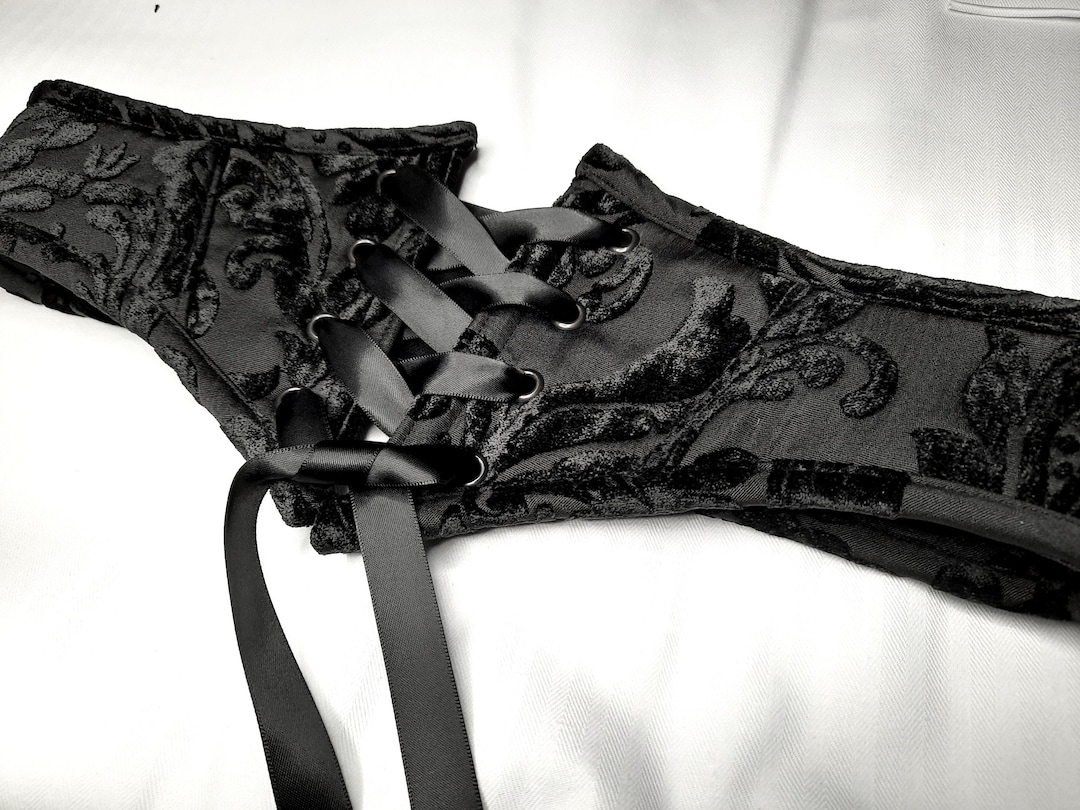Velvet Damask Mini Corset Belt Etsy